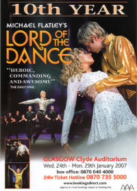 Lord of the Dance in Glasgow-Danke Bernd für den Flyer